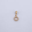 Pendant Letter O 0.65gr / 1.5cm / White Zircons Yellow Gold 18K &