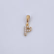 Pendant Letter P 0.5gr / 1.5cm / White Zircons Yellow Gold 18K &