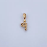 Pendant Letter P 0.5gr / 1.5cm / White Zircons Yellow Gold 18K &