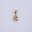 Dije Letra S 0.65gr / 1.5cm / Circones Blancos Oro Amarillo 18K &