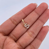 Dije Letra S 0.65gr / 1.5cm / Circones Blancos Oro Amarillo 18K &