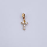 Pendant Letter T 0.4gr / 1.5cm / White Zircons Yellow Gold 18K &