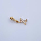 Pendant Letter X 0.5gr / 1.5cm / White Zircons Yellow Gold 18K &