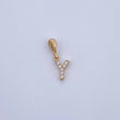 Pendant Letter Y 0.4gr / 1.5cm / White Zircons Yellow Gold 18K &