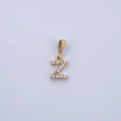 Pendant Letter Z 0.55gr / 1.5cm / White Zircons Yellow Gold 18K &
