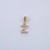 Pendant Letter Z 0.55gr / 1.5cm / White Zircons Yellow Gold 18K &