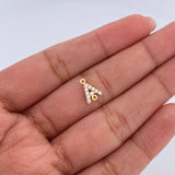 Charm Letter A 0.45gr / 1cm / White Zircons Yellow Gold 18K &