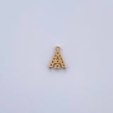 Charm Letter A 0.4gr / 1cm / White Zircons Yellow Gold 18K &
