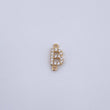 Charm Letter B 0.5gr / 1cm / White Zircons Yellow Gold 18K &