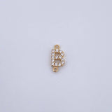 Charm Letter B 0.55gr / 1cm / White Zircons Yellow Gold 18K &