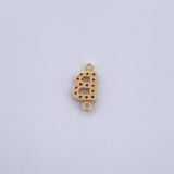 Charm Letter B 0.55gr / 1cm / White Zircons Yellow Gold 18K &