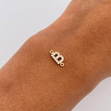 Charm Letter B 0.5gr / 1cm / White Zircons Yellow Gold 18K &