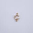 Charm Letter C 0.35gr / 1cm / White Zircons Yellow Gold 18K &