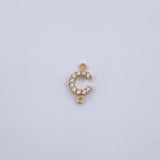 Charm Letter C 0.35gr / 1cm / White Zircons Yellow Gold 18K &