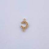 Charm Letter C 0.35gr / 1cm / White Zircons Yellow Gold 18K &