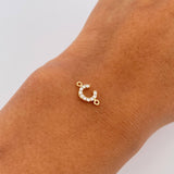 Charm Letter C 0.4gr / 1cm / White Zircons Yellow Gold 18K &