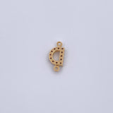 Charm Letter D 0.45gr / 1cm / White Zircons Yellow Gold 18K &