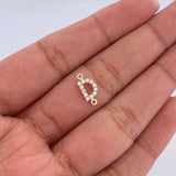 Charm Letter D 0.4gr / 1cm / White Zircons Yellow Gold 18K &