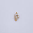 Charm Letter D 0.45gr / 1cm / White Zircons Yellow Gold 18K &