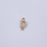 Charm Letter D 0.45gr / 1cm / White Zircons Yellow Gold 18K &