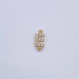 Charm Letter E 0.4gr / 1cm / White Zircons Yellow Gold 18K &