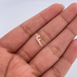 Charm Letter F 0.3gr / 1cm / White Zircons Yellow Gold 18K &