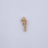 Charm Letter F 0.3gr / 1cm / White Zircons Yellow Gold 18K &