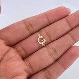 Charm Letter G 0.45gr / 1cm / White Zircons Yellow Gold 18K &