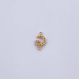 Charm Letter G 0.45gr / 1cm / White Zircons Yellow Gold 18K &