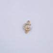 Charm Letter G 0.45gr / 1cm / White Zircons Yellow Gold 18K &