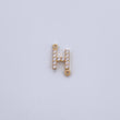 Charm Letter H 0.5gr / 1cm / White Zircons Yellow Gold 18K &