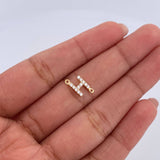 Charm Letter H 0.45gr / 1cm / White Zircons Yellow Gold 18K &