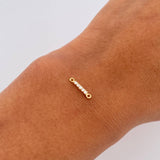 Charm Letter I 0.2gr / 1cm / White Zircons Yellow Gold 18K &