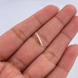 Charm Letter I 0.2gr / 1cm / White Zircons Yellow Gold 18K &