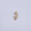 Charm Letter J 0.35gr / 1cm / White Zircons Yellow Gold 18K &