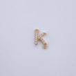 Charm Letter K 0.5gr / 1cm / White Zircons Yellow Gold 18K &