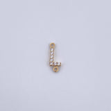 Charm Letter L 0.3gr / 1cm / White Zircons Yellow Gold 18K &