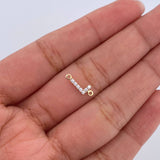 Charm Letter L 0.3gr / 1cm / White Zircons Yellow Gold 18K &