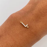 Charm Letter L 0.3gr / 1cm / White Zircons Yellow Gold 18K &