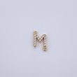 Charm Letter M 0.55gr / 1cm / White Zircons Yellow Gold 18K &