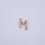 Charm Letter M 0.55gr / 1cm / White Zircons Yellow Gold 18K &
