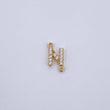 Charm Letter N 0.55gr / 1cm / White Zircons Yellow Gold 18K &