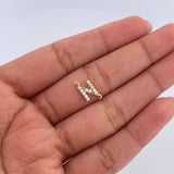 Charm Letter N 0.55gr / 1cm / White Zircons Yellow Gold 18K &