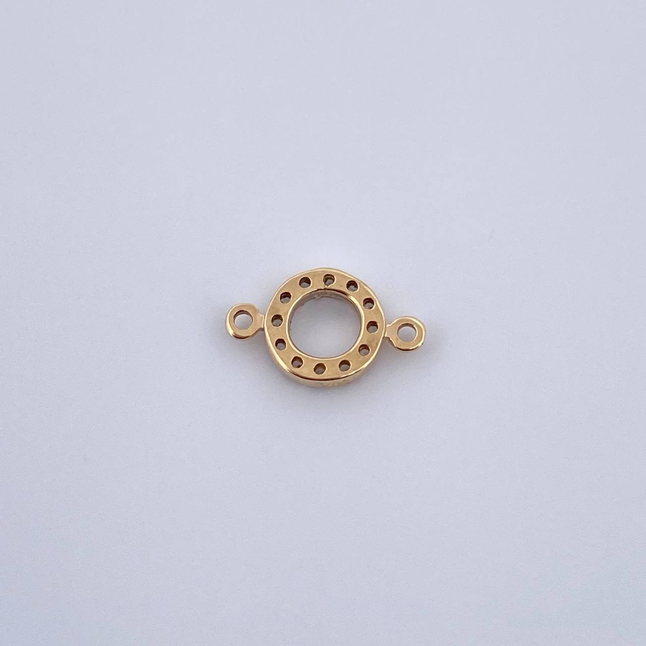 Charm Letter O 0.45gr / 1cm / White Zircons Yellow Gold 18K &