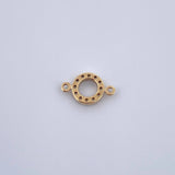 Charm Letter O 0.5gr / 1cm / White Zircons Yellow Gold 18K &