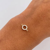 Charm Letter O 0.5gr / 1cm / White Zircons Yellow Gold 18K &