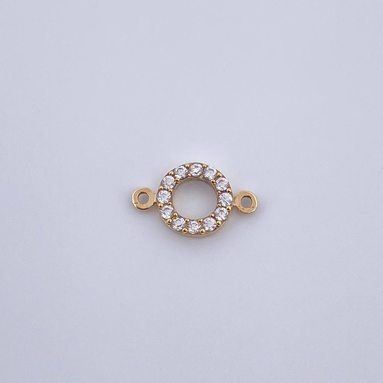 Charm Letter O 0.5gr / 1cm / White Zircons Yellow Gold 18K &