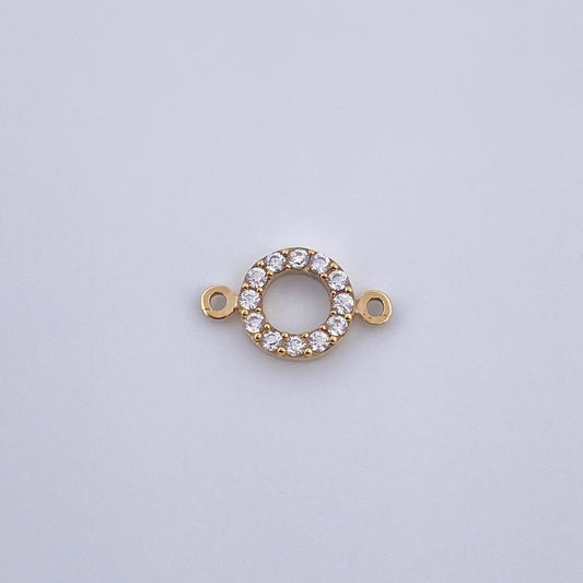 Charm Letter O 0.5gr / 1cm / White Zircons Yellow Gold 18K &