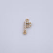 Charm Letter P 0.35gr / 1cm / White Zircons Yellow Gold 18K &