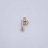 Charm Letter P 0.35gr / 1cm / White Zircons Yellow Gold 18K &